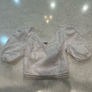 Express size XS top blouse white